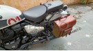 Fit For Royal Enfield Shotgun 650 Canvas and Leather Pannier Bags With Mounting - SPAREZO